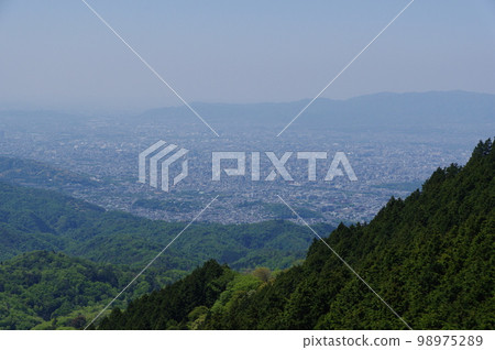 Hieizan Driveway View of Kyoto city from Shimeidake parking lot 98975289