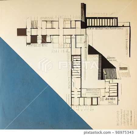 Plan concept of modern architecture Plan concept of modern architecture 98975343