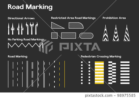 Horizontal road markings set vector illustration design. 98975585