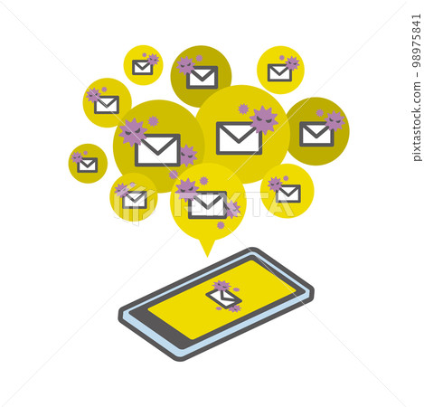 A smartphone that receives junk mail one after another 98975841