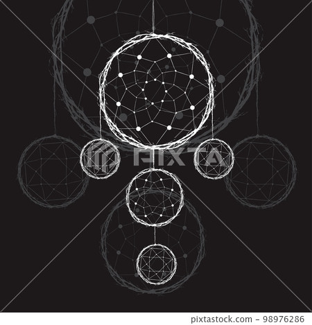 Dreamcatcher wooden circles white 98976286