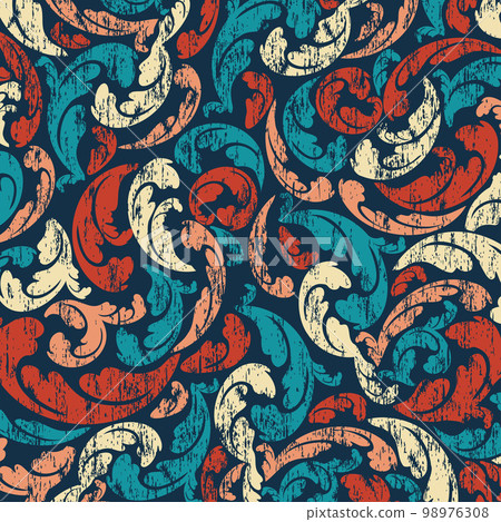 Floral grunge cool color background Floral grunge cool color background 98976308