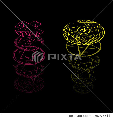 Abstract runes colorful isometric - Stock Illustration [98976311] - PIXTA