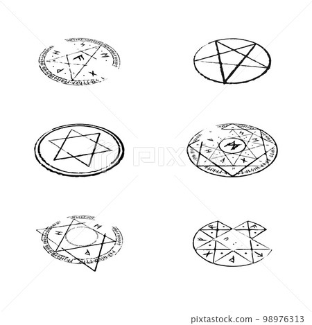 Abstract runes circle magic isometric Abstract runes circle magic isometric 98976313
