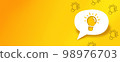 Light bulb on paper bubble. yellow background. Concept idea 98976703
