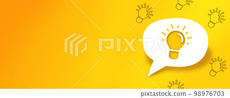 Light bulb on paper bubble. yellow background. Concept idea Light bulb on paper bubble. yellow background. Concept idea 98976703