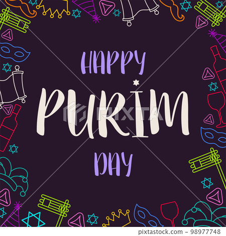 Happy Purim day greeting card 98977748