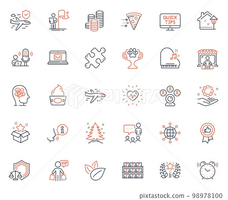 Business icons set. Included icon as Christmas tree, Stress and Justice scales web elements. Leadership, Food delivery, Market buyer icons. Flight insurance, Loyalty program. Vector Business icons set. Included icon as Christmas tree, Stress and Justice scales web elements. Leadership, Food delivery, Market buyer icons. Flight insurance, Loyalty program. Vector 98978100