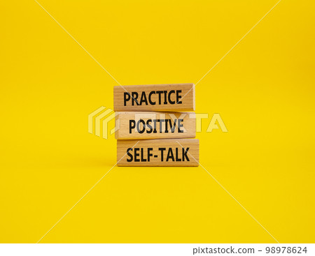 Practice positive self-talk symbol. Concept words Practice positive self-talk on wooden blocks. Beautiful yellow background. Business and Practice positive self-talk concept. Copy space Practice positive self-talk symbol. Concept words Practice positive self-talk on wooden blocks. Beautiful yellow background. Business and Practice positive self-talk concept. Copy space 98978624