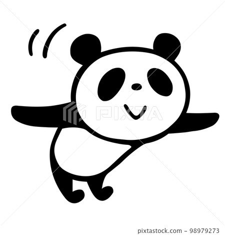 A cute simple panda bowing gently 98979273