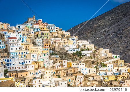 Hillside colorful homes in the old tradition village Olympos Hillside colorful homes in the old tradition village Olympos 98979546