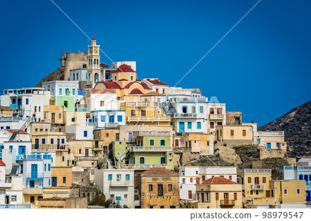 Hillside colorful homes in the old tradition village Olympos Hillside colorful homes in the old tradition village Olympos 98979547