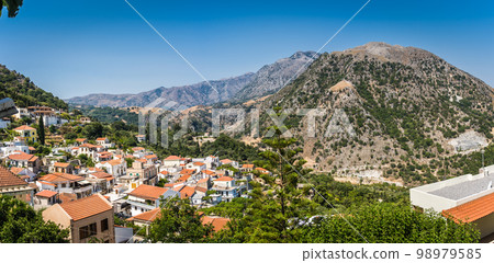 Panoramic view of a Argiroupoli village in Crete 98979585