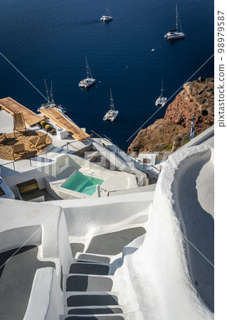 Steps to the shore in Santorini Steps to the shore in Santorini 98979587