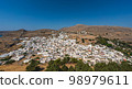 Aerial view of the town of Lindos in Rhodes, Greece 98979611