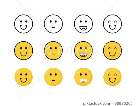 Emoji face icon set. Vector illustration. 98980205