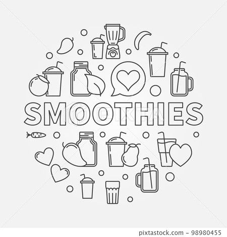 Smoothies vector concept round symbol. Vector illustration 98980455