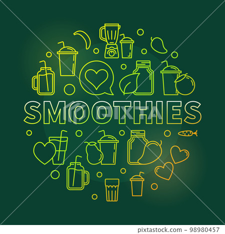 Smoothies vector green round symbol. Vector illustration 98980457