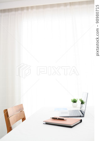Laptop on the table Notebook Documents Ballpoint pen Laptop on the table Notebook Documents Ballpoint pen 98980715