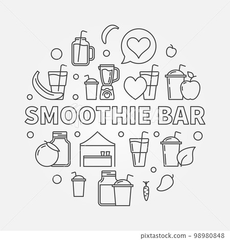 Smoothie bar concept circular symbol. Vector illustration 98980848