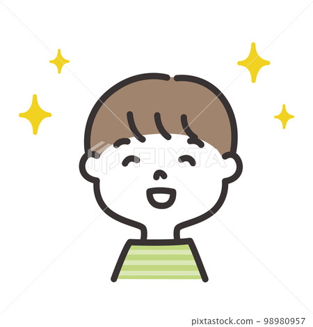 Illustration of a happy boy with a smile 98980957