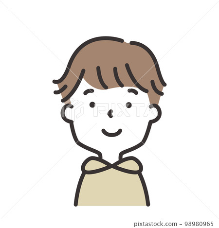 Illustration of a young boy smiling Illustration of a young boy smiling 98980965