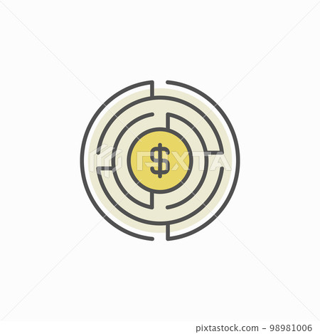 Labyrinth with money icon Labyrinth with money icon 98981006