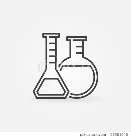 Laboratory glassware line icon 98981046