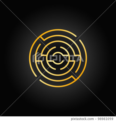 Gold circular maze icon Gold circular maze icon 98981059