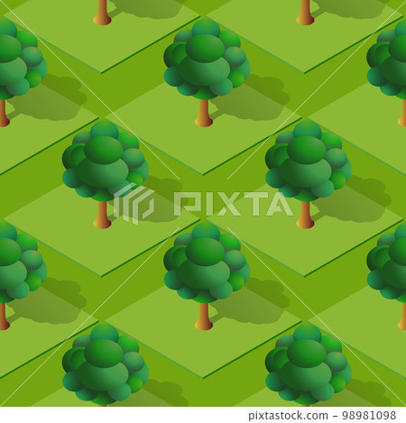 Seamless natural forest with trees park Repeating Tile 98981098