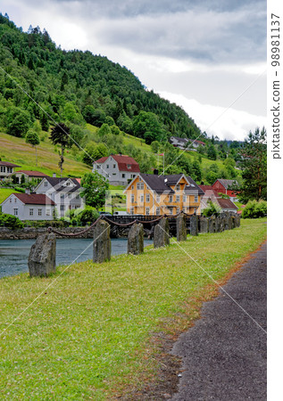 Travel destination Norway - norwegian landscape in Geiranger - Norway 98981137