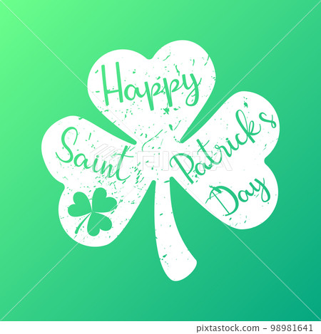 Happy Saint Patricks Day text in shamrock vector illustration Happy Saint Patricks Day text in shamrock vector illustration 98981641