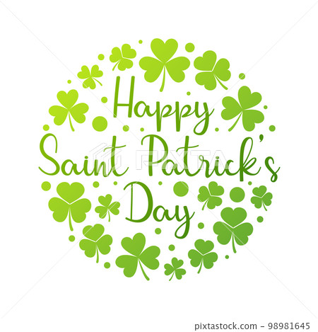 Happy Saint Patricks Day vector round bright illustration 98981645