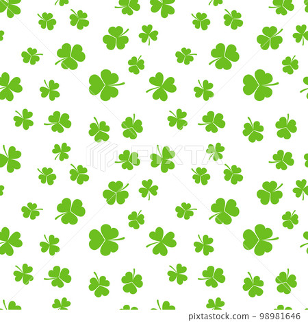Green shamrocks or clovers vector seamless pattern Green shamrocks or clovers vector seamless pattern 98981646