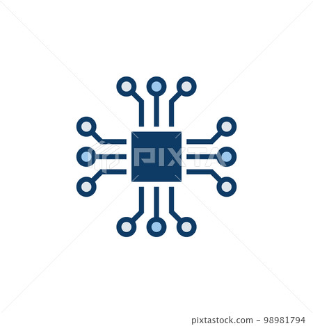 Chip vector icon - computer chip symbol or design element Chip vector icon - computer chip symbol or design element 98981794