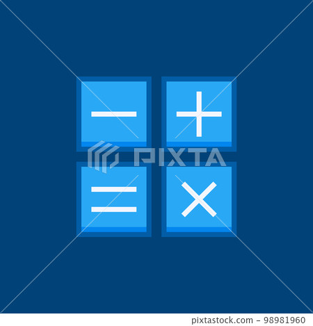 Math flat icon - vector mathematics blue symbol 98981960