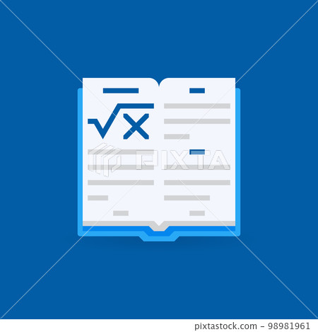 Math book vector flat creative icon or design element Math book vector flat creative icon or design element 98981961