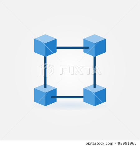 Flat blockchain vector blue icon 98981963