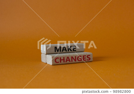 Make changes symbol. Wooden blocks with words Make changes. Beautiful oranges background. Business and Make changes concept. Copy space. Make changes symbol. Wooden blocks with words Make changes. Beautiful oranges background. Business and Make changes concept. Copy space. 98982800