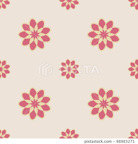 Seamless flower pattern vector floral shape doodle plant abstract texture background illustration for digital paper and print materials 98983271