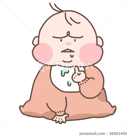 一個脾氣暴躁的嬰兒的插圖 98983409