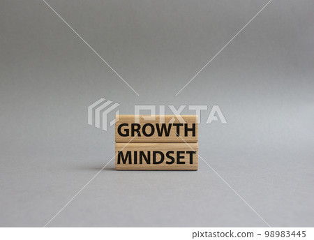Growth Mindset symbol. Concept word Growth Mindset on wooden blocks. Beautiful grey background. Business and Growth Mindset concept. Copy space Growth Mindset symbol. Concept word Growth Mindset on wooden blocks. Beautiful grey background. Business and Growth Mindset concept. Copy space 98983445