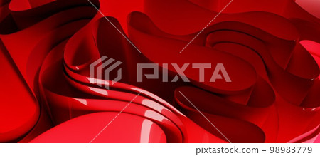 Abstract shape of red wavy film 3d rendering Abstract shape of red wavy film 3d rendering 98983779