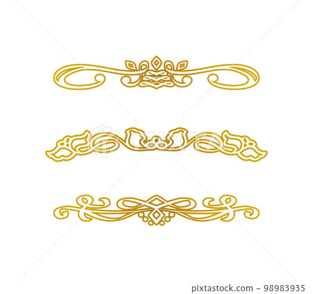 金色古典裝飾線條變化集 98983935
