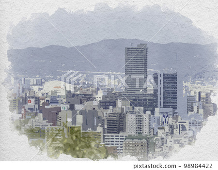 岡山縣岡山市岡山市從草山毛利之町 Grace 和岡山巨蛋看岡山市的水彩風格景觀 岡山縣岡山市岡山市從草山毛利之町 Grace 和岡山巨蛋看岡山市的水彩風格景觀 98984422