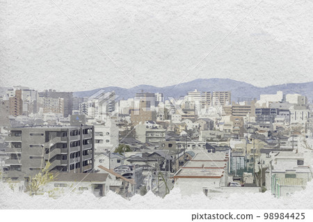 Townscape around the Kadota mansion in a watercolor style, Okayama City, Okayama Prefecture Townscape around the Kadota mansion in a watercolor style, Okayama City, Okayama Prefecture 98984425