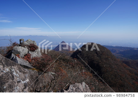 Shibukawa City, Gunma Prefecture Haruna Mountain Range Looking towards Mt. Meidake from near the summit of Mt. Futatsudake November 3, 2022 Shibukawa City, Gunma Prefecture Haruna Mountain Range Looking towards Mt. Meidake from near the summit of Mt. Futatsudake November 3, 2022 98984758