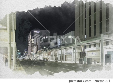 廣島縣廣島市八丁堀的水彩風格中央大街 98985001