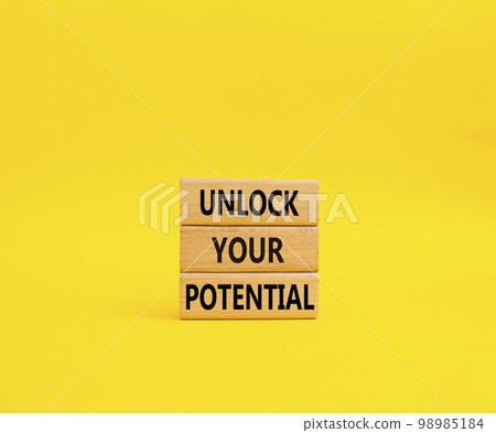 Unlock your Potential symbol. Wooden blocks with words Unlock your Potential. Beautiful yellow background. Business and Unlock your Potential concept. Copy space. Unlock your Potential symbol. Wooden blocks with words Unlock your Potential. Beautiful yellow background. Business and Unlock your Potential concept. Copy space. 98985184