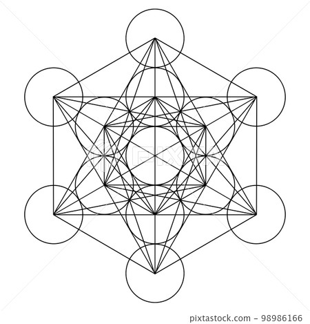 Line drawing of Metatron's Cube 98986166